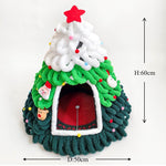 Load image into Gallery viewer, Christmas Tree-Shaped Felt Bunny Hideout with Mat – Spacious, Stable & Festive