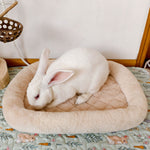 Load image into Gallery viewer, Plush Bunny-Fur-Like Rabbit Bed & Mat with Raised Edges – Cozy, Supportive & Non-Slip