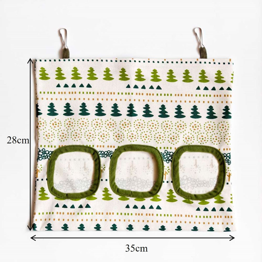 Large Hanging Rabbit Hay Bag Feeder – Durable Polyester Fabric, Triple Openings, Large Capacity Design