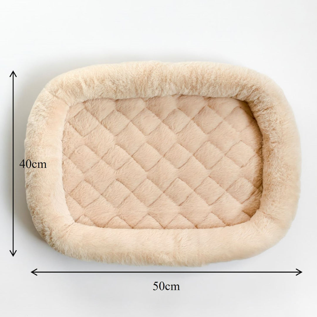Plush Bunny-Fur-Like Rabbit Bed & Mat with Raised Edges – Cozy, Supportive & Non-Slip