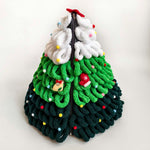Load image into Gallery viewer, Christmas Tree-Shaped Felt Bunny Hideout with Mat – Spacious, Stable &amp; Festive